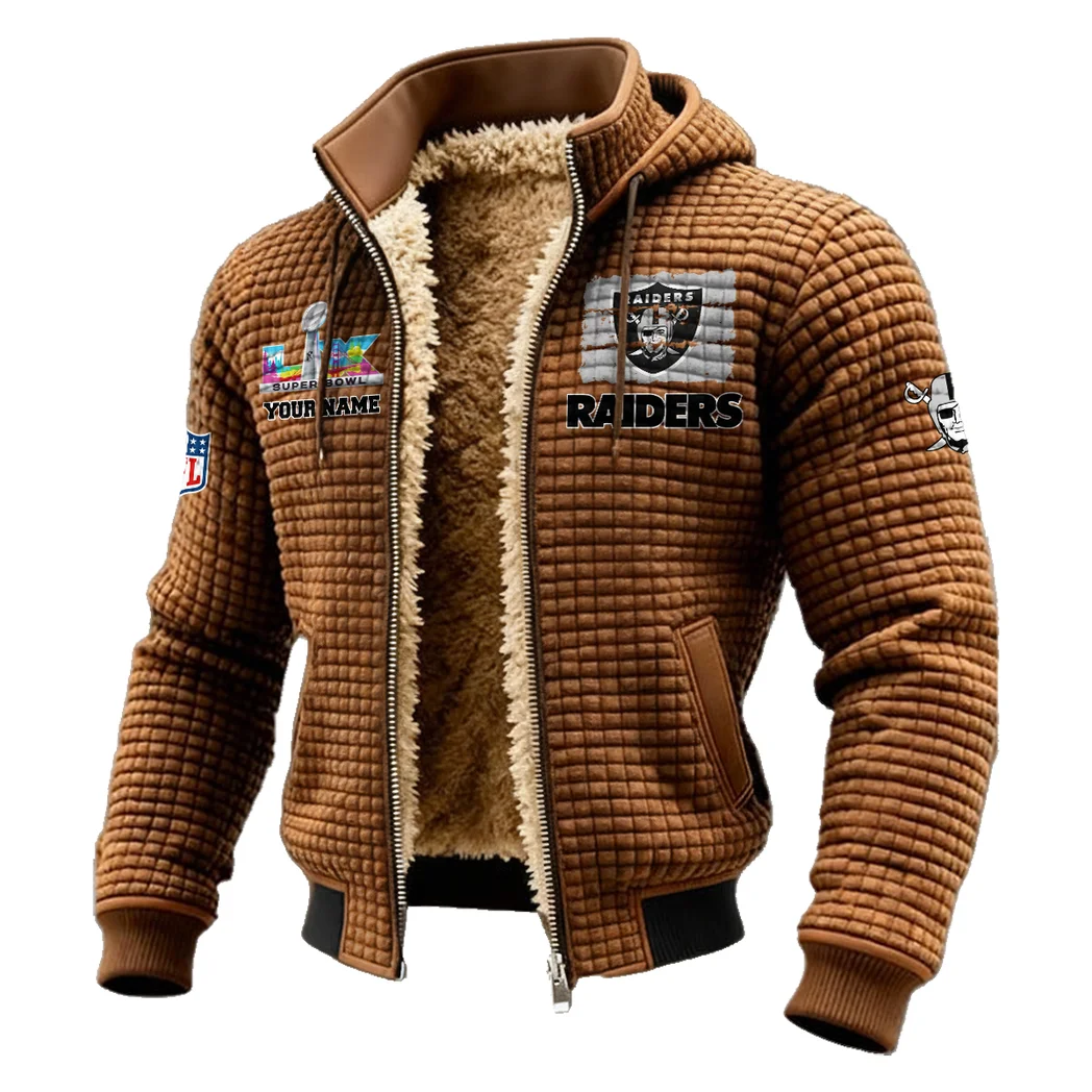 Silver Crew Fleece-Lined Hooded Jacket, Deep Winter Insulated Hoody HVN1460LV - brown - Image 2