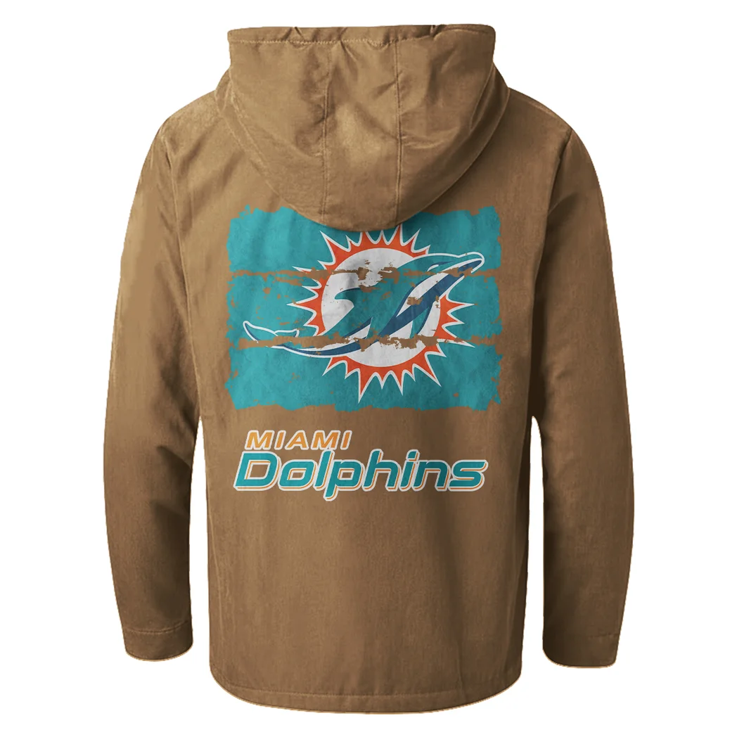 Coastal Fans Flannel Hoodie, Fan Pride Hooded Flannel HVN1460MD - Camel - Image 3