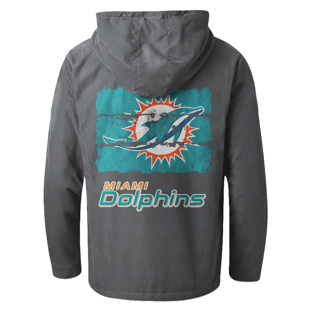 Coastal Fans Flannel Hoodie, Fan Pride Hooded Flannel HVN1460MD - Gray - Image 3