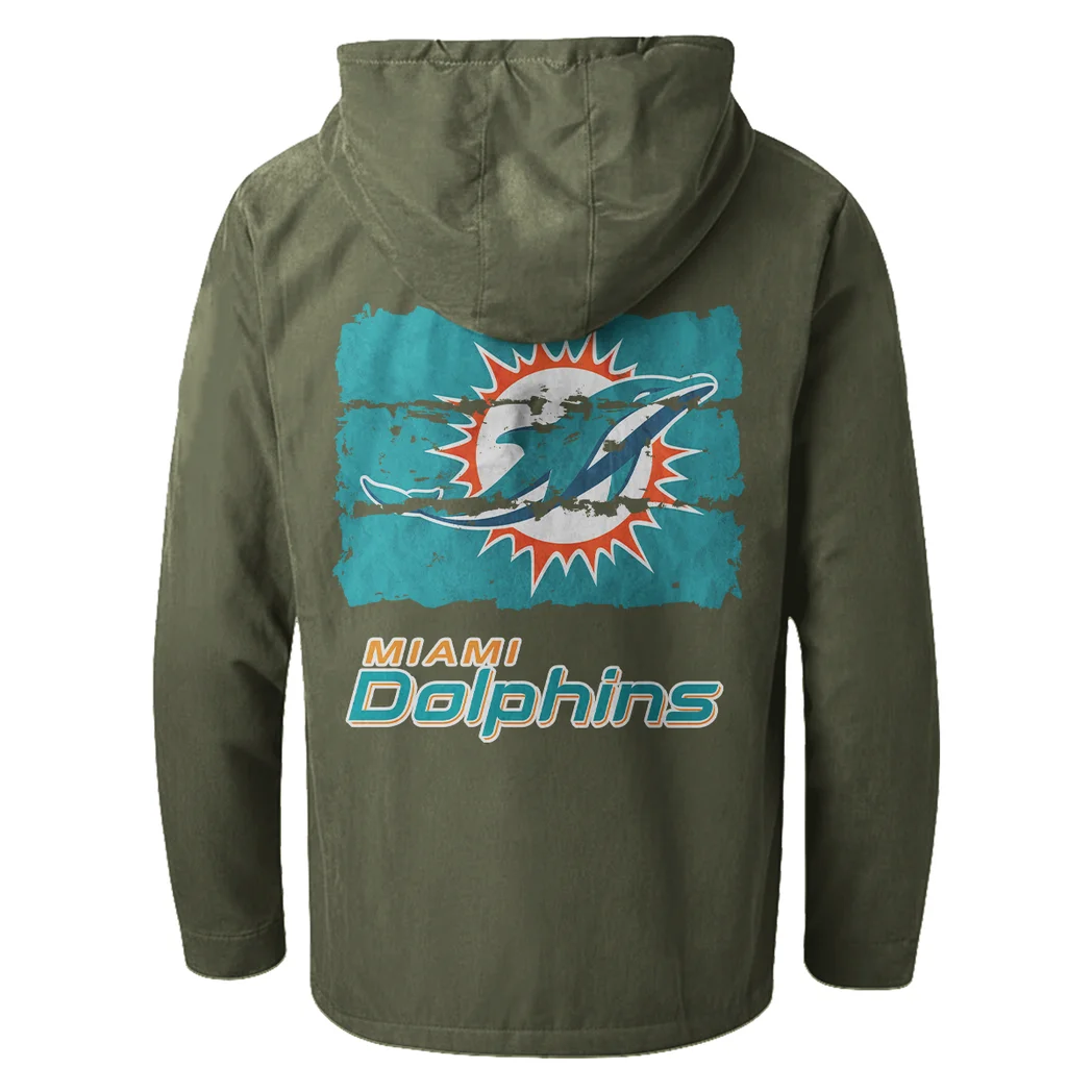 Coastal Fans Flannel Hoodie, Fan Pride Hooded Flannel HVN1460MD - Green - Image 3