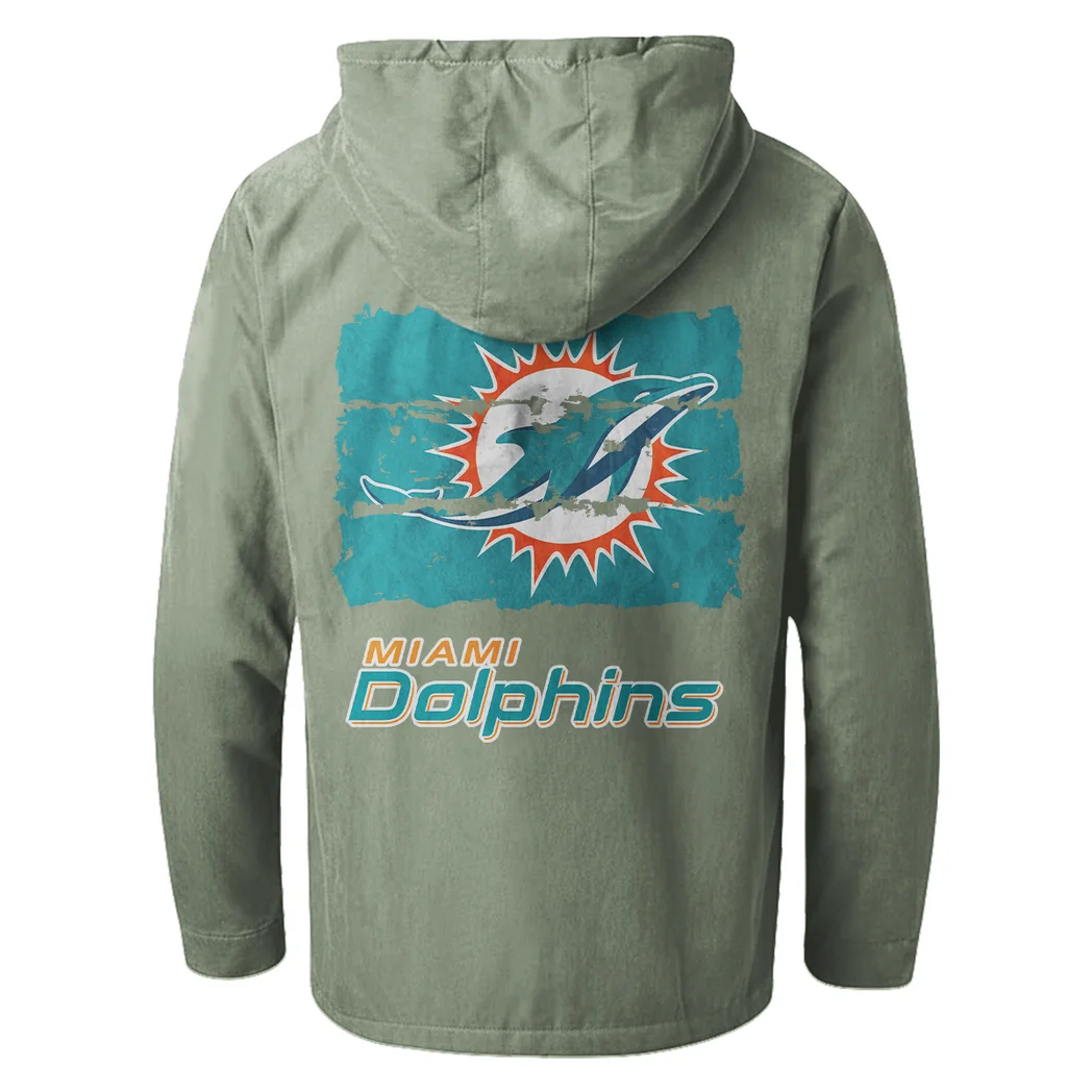 Coastal Fans Flannel Hoodie, Fan Pride Hooded Flannel HVN1460MD - Light Green - Image 3