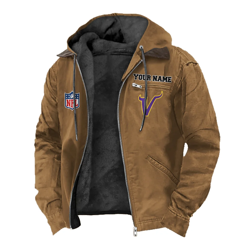 Game Day Raiders Flannel Hoodie, Rugged Sport Flannel Hoodie HVN1460MV - Camel - Image 2