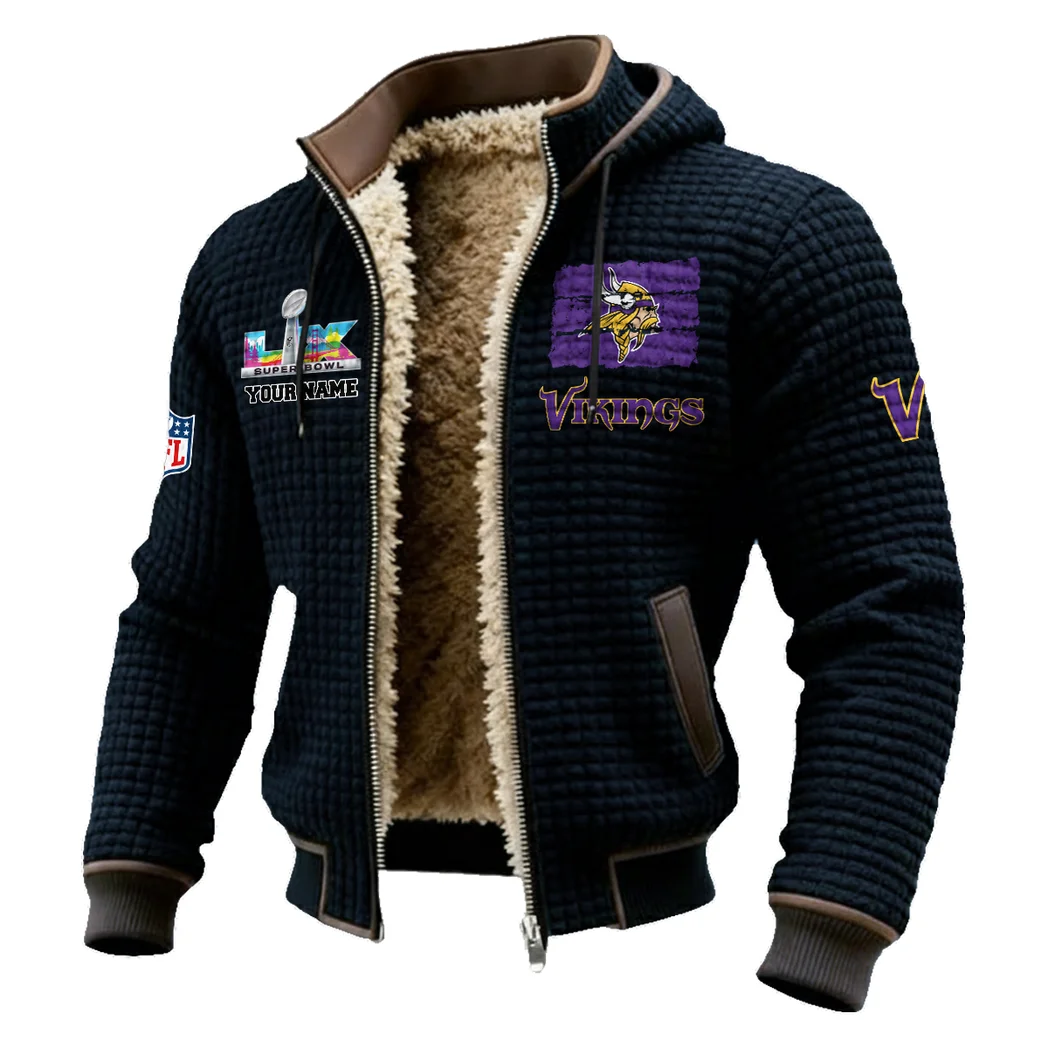 Game Day Raiders Fleece-Lined Hooded Jacket, Rugged Terrain Fleece Hoody HVN1460MV - Black - Image 2