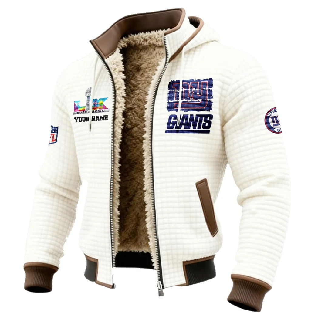 Midnight Steel Fleece-Lined Hooded Jacket, Ultra-Soft Plush Lined Jacket HVN1460NG - White - Image 2