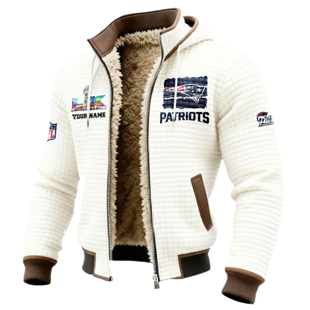Revolution Fans Fleece-Lined Hooded Jacket, Heavyweight Cozy Sport Shell HVN1460NP - White - Image 2