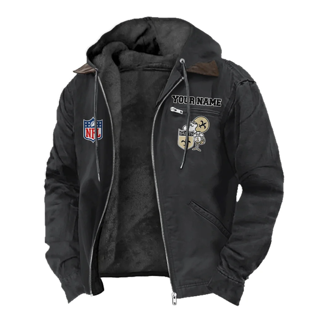 Game Day Squad Flannel Hoodie, Sport Vibe Hooded Flannel HVN1460NS - Black - Image 2