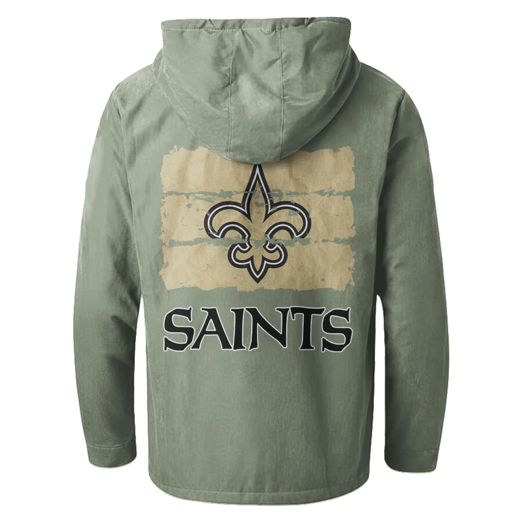 Game Day Squad Flannel Hoodie, Sport Vibe Hooded Flannel HVN1460NS - Light Green - Image 3