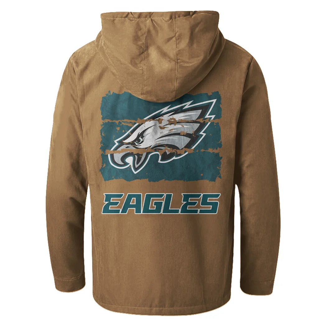 Fan Squad Flannel Hoodie, Cold Game Day Hoodie HVN1460PE - Camel - Image 3