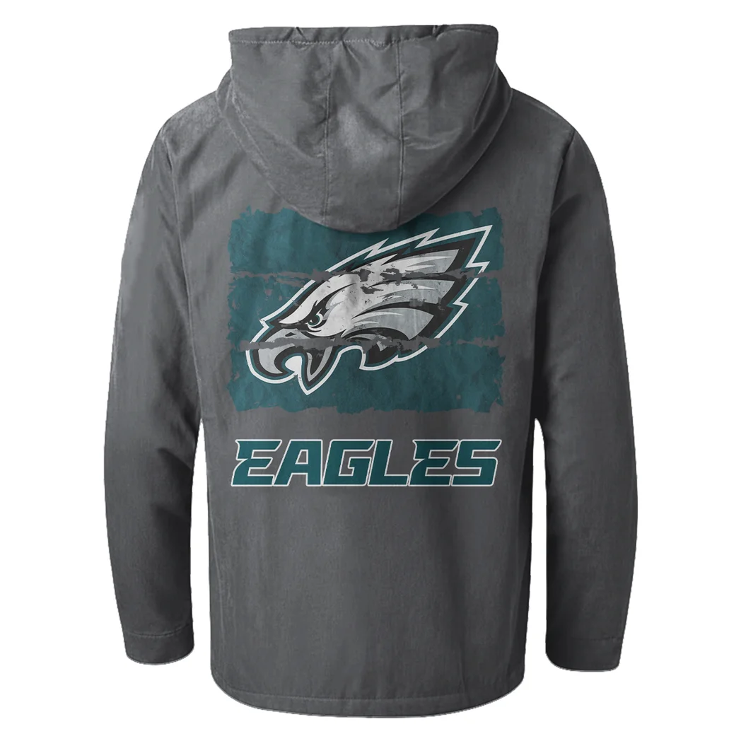 Fan Squad Flannel Hoodie, Cold Game Day Hoodie HVN1460PE - Gray - Image 3