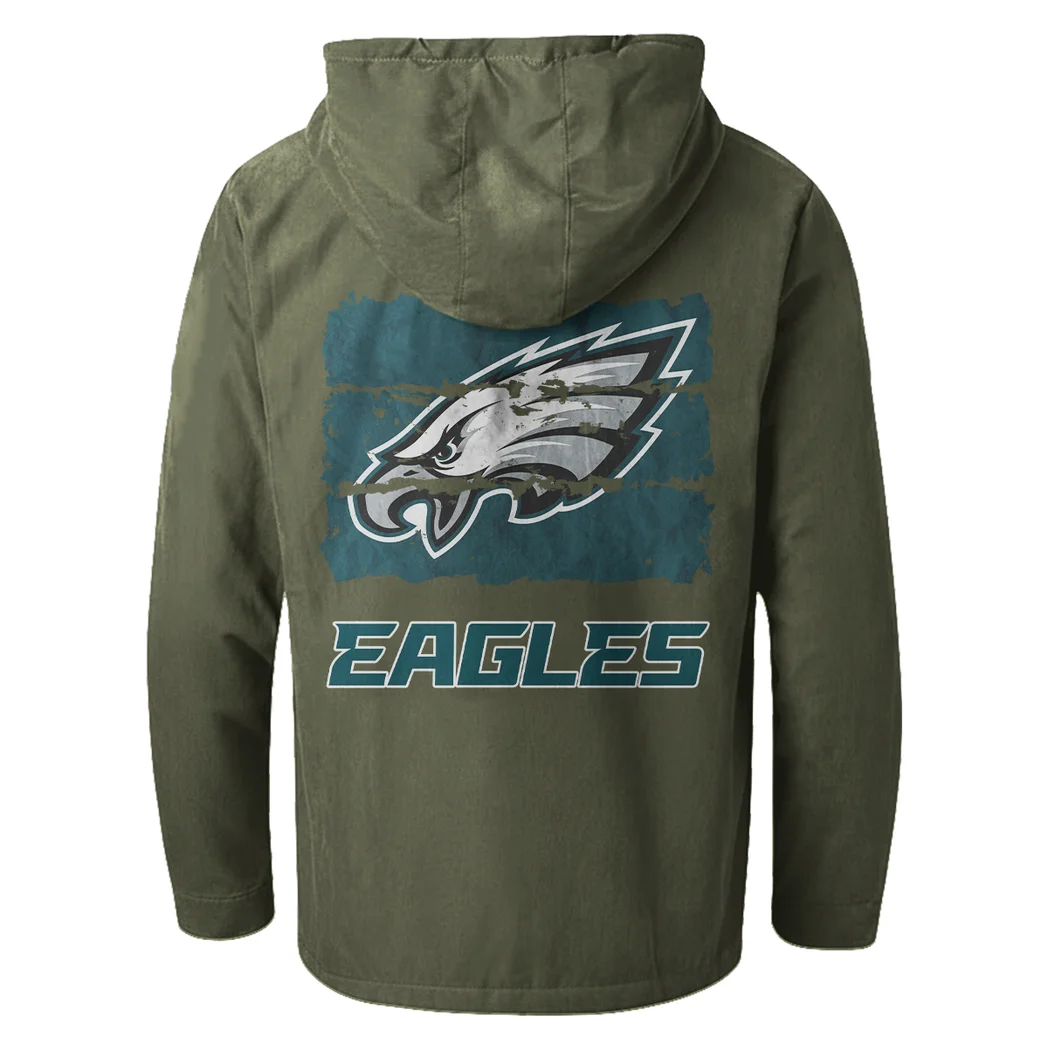 Fan Squad Flannel Hoodie, Cold Game Day Hoodie HVN1460PE - Green - Image 3