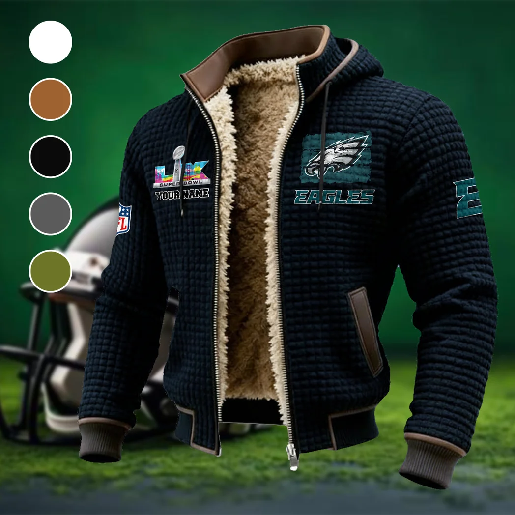 Fan Squad Fleece-Lined Hooded Jacket, Luxe Cloud-Fleece Hooded Shell HVN1460PE - Black