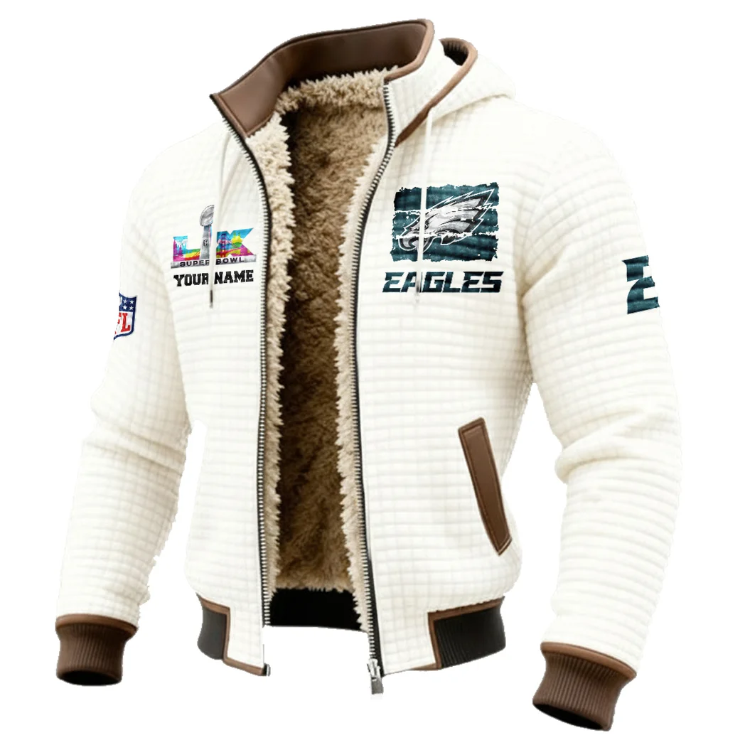 Fan Squad Fleece-Lined Hooded Jacket, Luxe Cloud-Fleece Hooded Shell HVN1460PE - White - Image 2