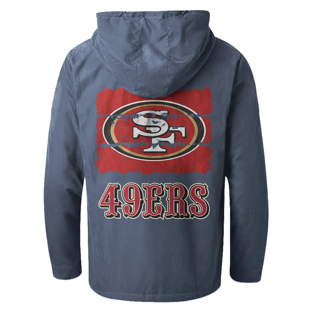 Midnight Rams Flannel Hoodie, Athletic Lifestyle Fan Hoodie HVN1460SF - Navy Blue - Image 3