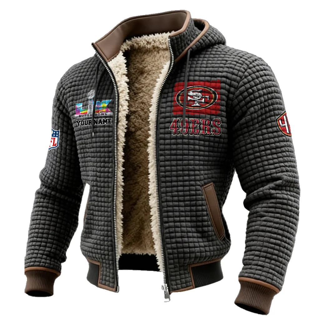 Midnight Rams Fleece-Lined Hooded Jacket, Premium Bonded Fleece Jacket HVN1460SF - Grey - Image 2