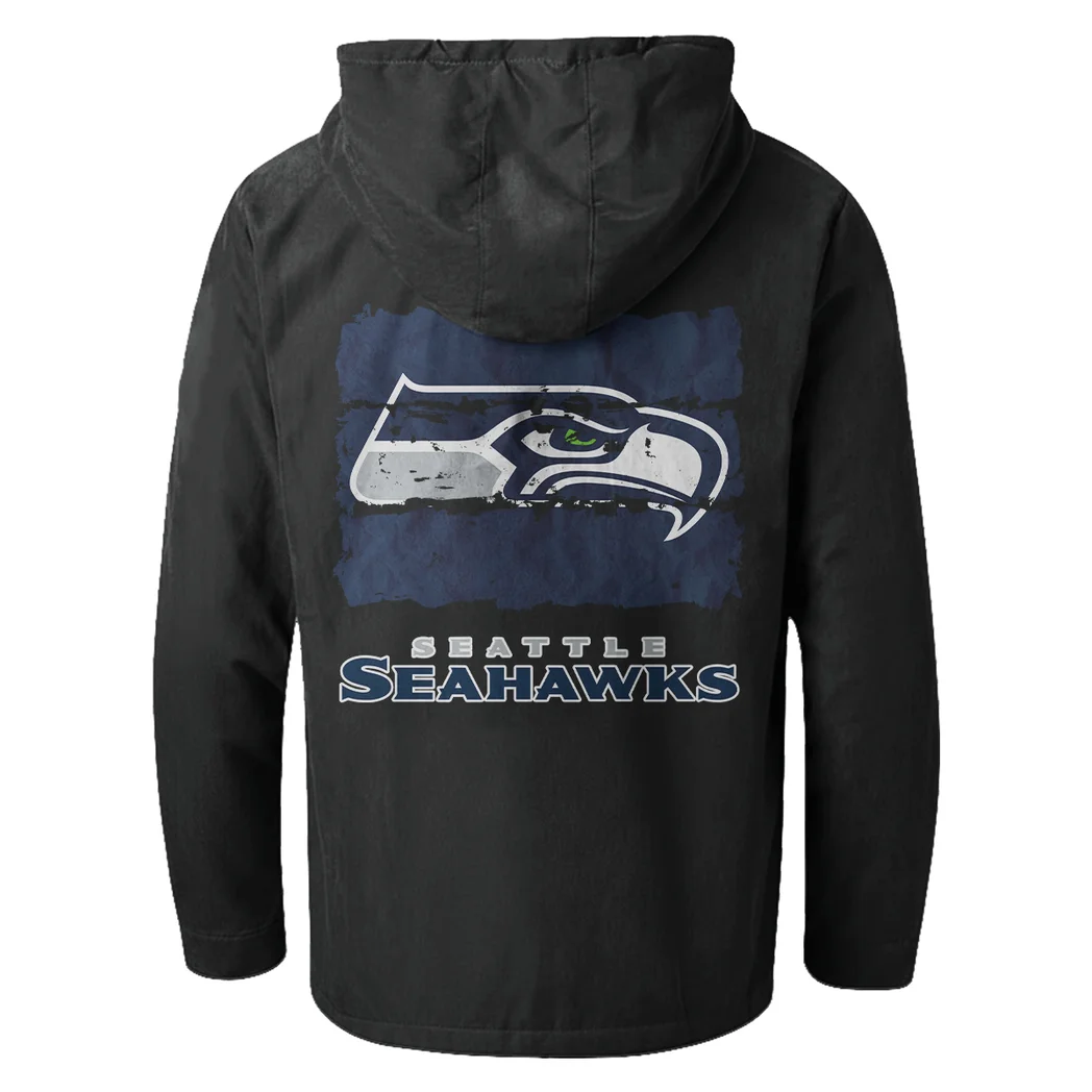 Fan Squad Flannel Hoodie, Classic Flannel Sport Hoodie HVN1460SS - Black - Image 3