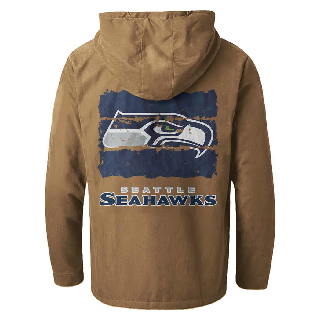 Fan Squad Flannel Hoodie, Classic Flannel Sport Hoodie HVN1460SS - Camel - Image 3