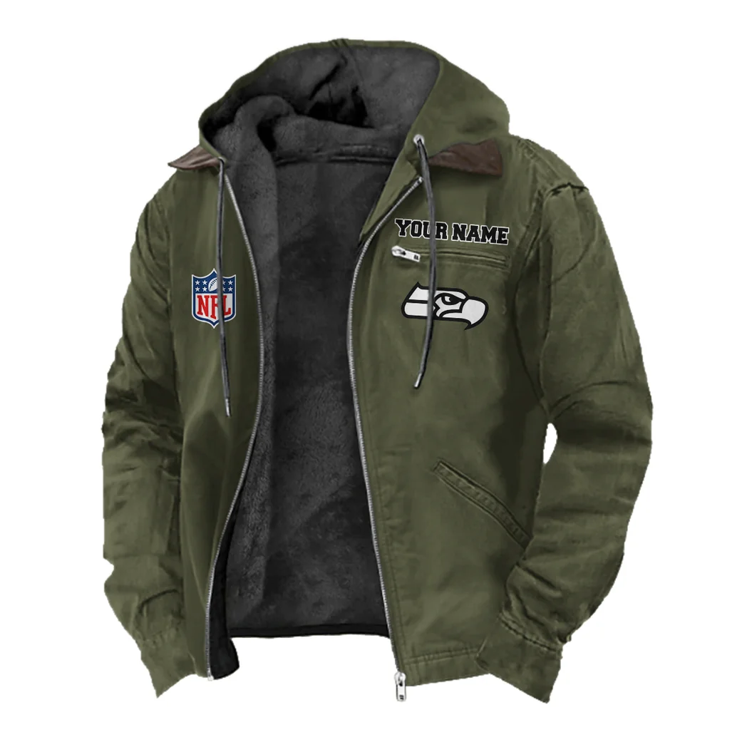 Fan Squad Flannel Hoodie, Classic Flannel Sport Hoodie HVN1460SS - Green - Image 2