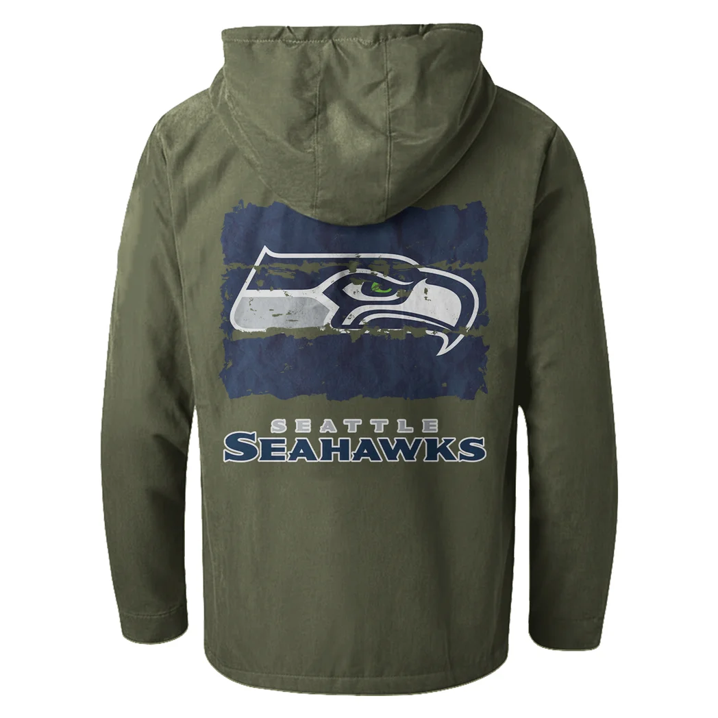 Fan Squad Flannel Hoodie, Classic Flannel Sport Hoodie HVN1460SS - Green - Image 3