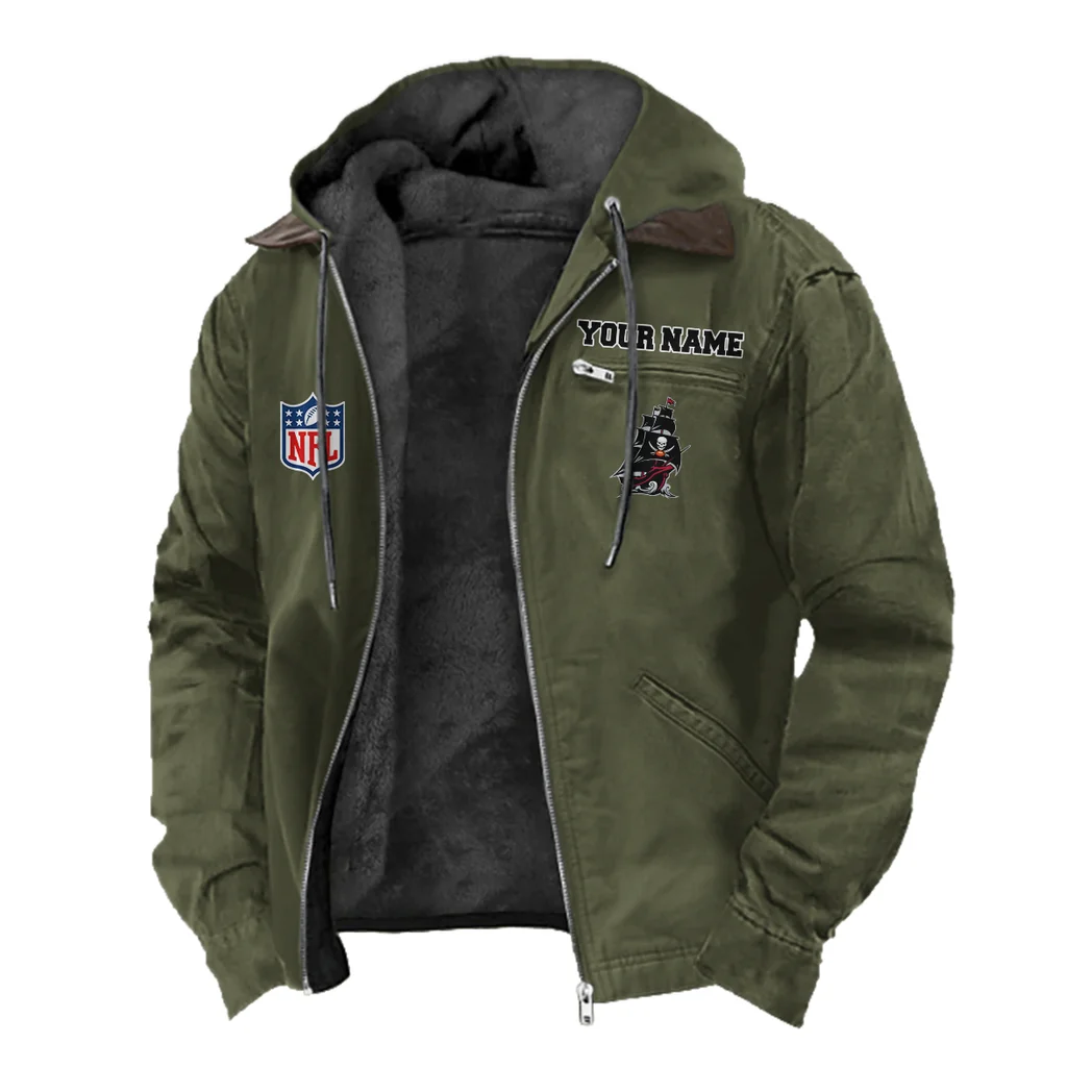 Red Pride Flannel Hoodie, Fan Squad Flannel Hoodie HVN1460TB - Green - Image 2