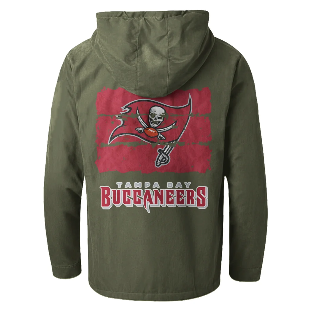 Red Pride Flannel Hoodie, Fan Squad Flannel Hoodie HVN1460TB - Green - Image 3