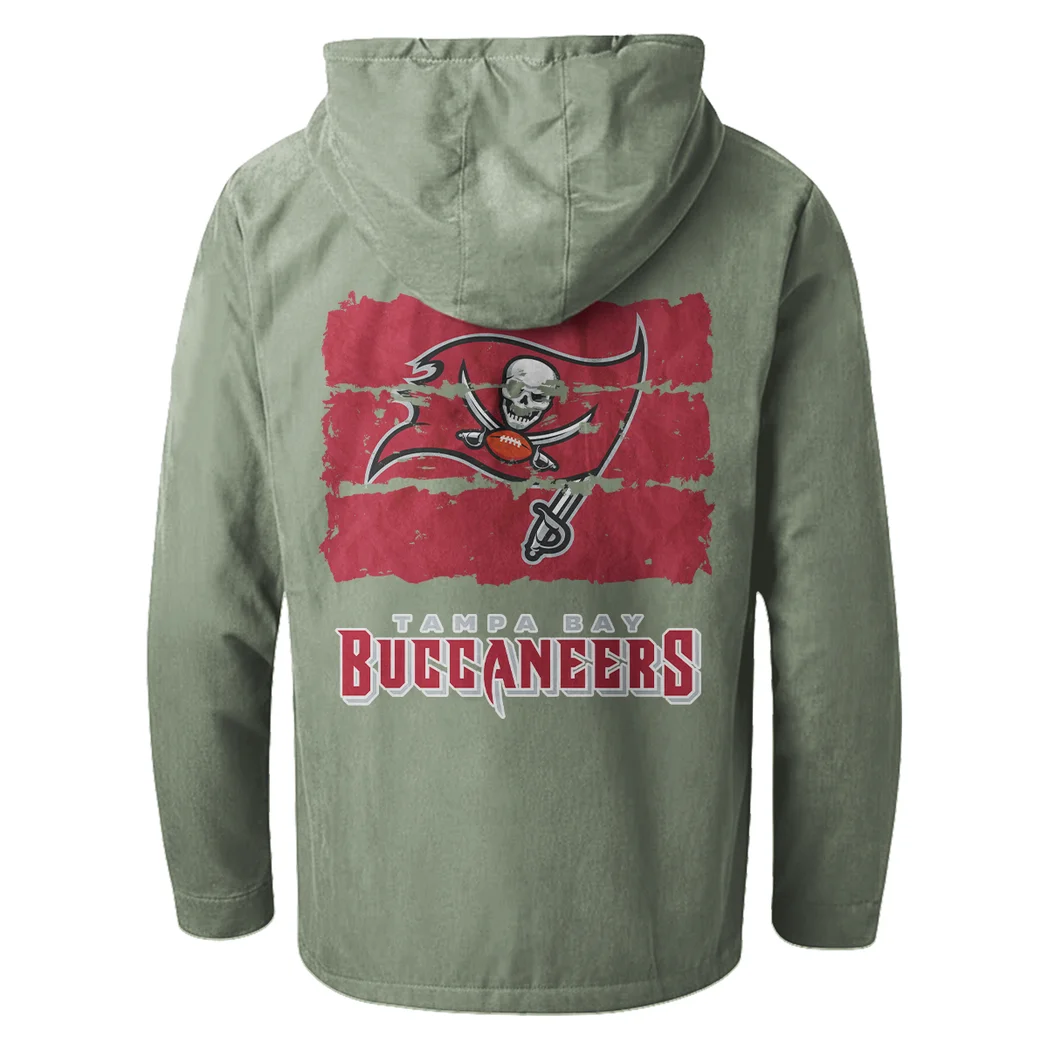Red Pride Flannel Hoodie, Fan Squad Flannel Hoodie HVN1460TB - Light Green - Image 3