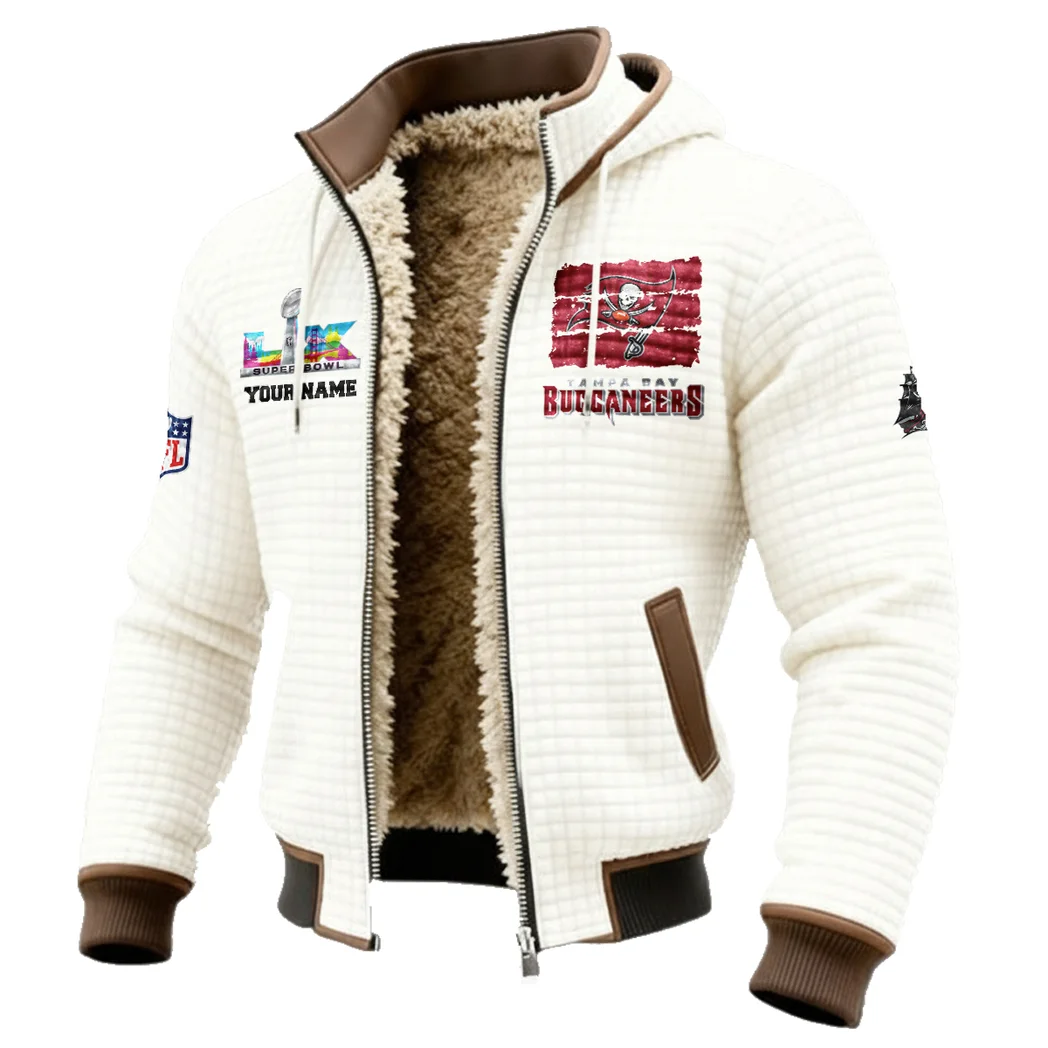 Red Pride Fleece-Lined Hooded Jacket, Soft-Touch Thermal Outerwear HVN1460TB - White - Image 2