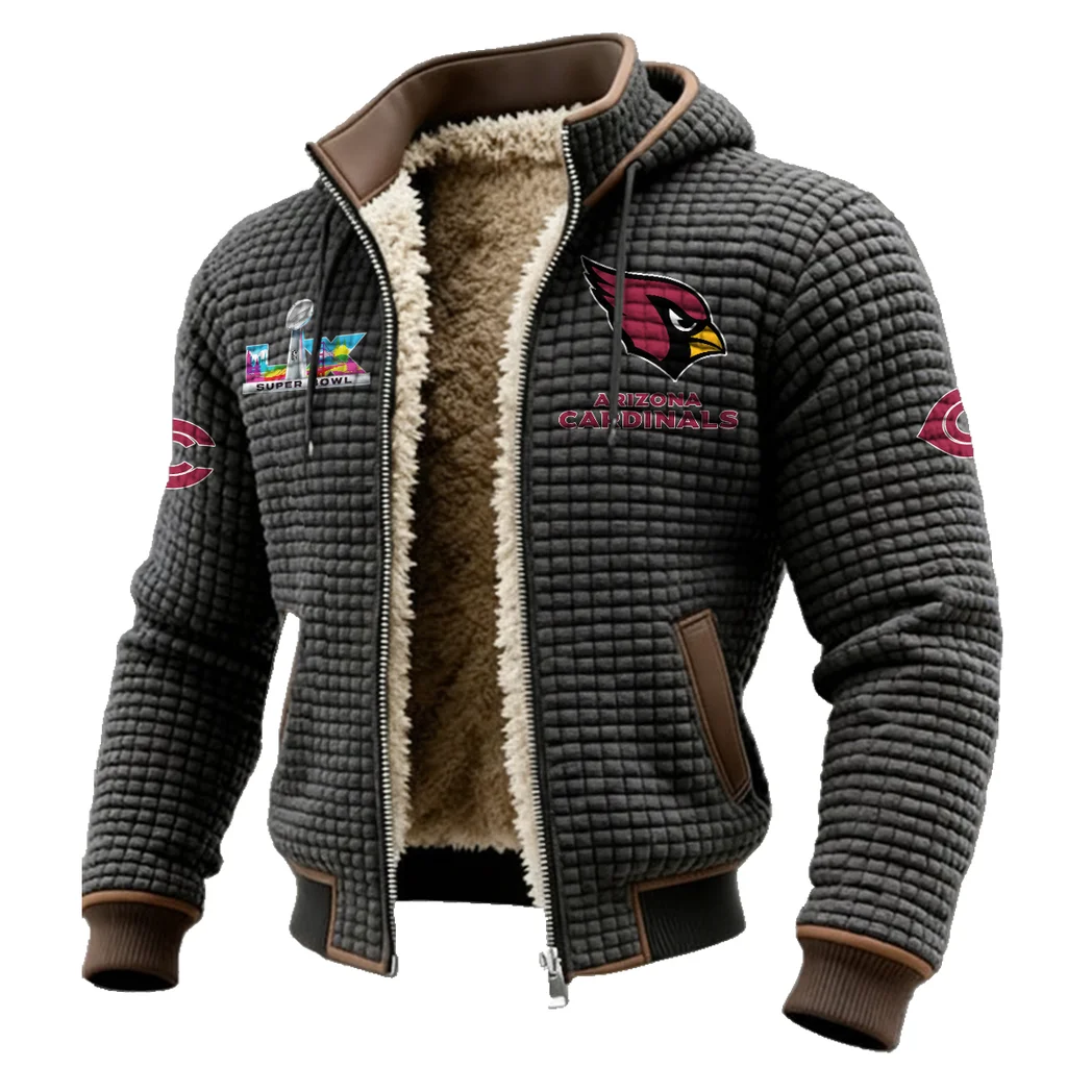 Royal Horns Fleece-Lined Hooded Jacket, Endurance Sport Thermal Hoody HVN1461AC - Grey - Image 2