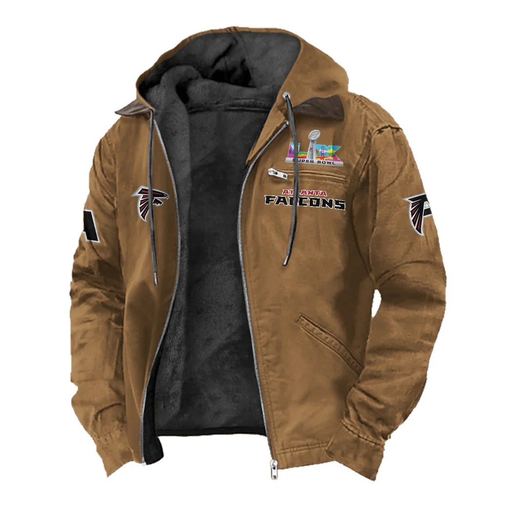 Game Day Fliers Flannel Hoodie, Game Day Hooded Flannel HVN1461AF - Camel - Image 2