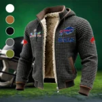 Blue Horns Fleece-Lined Hooded Jacket, High-Performance Trail Jacket HVN1461BB - Grey
