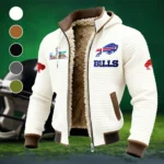 Blue Horns Fleece-Lined Hooded Jacket, High-Performance Trail Jacket HVN1461BB - White