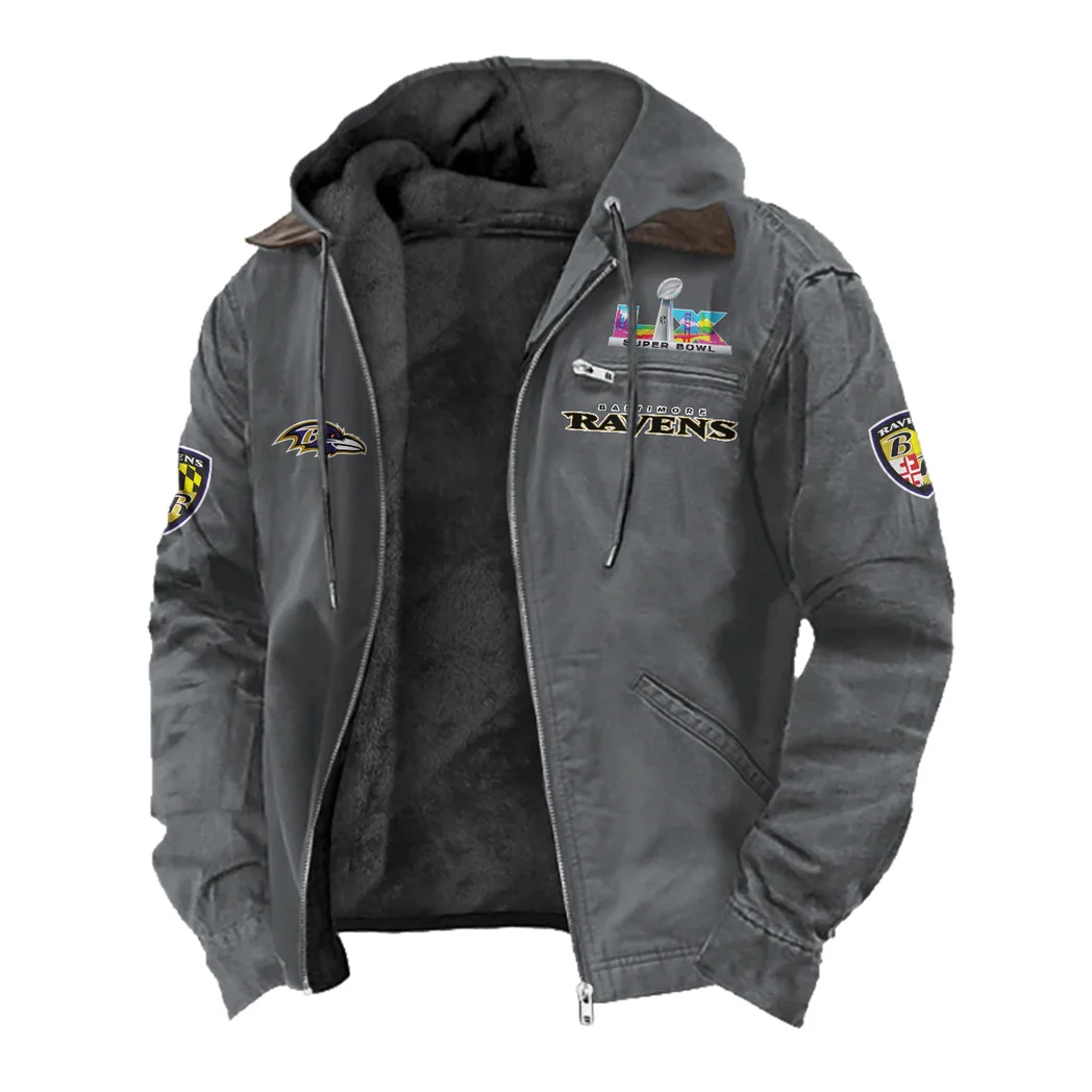 Game Day Fliers Flannel Hoodie, Stadium Ready Flannel Hoodie HVN1461BR - Gray - Image 2