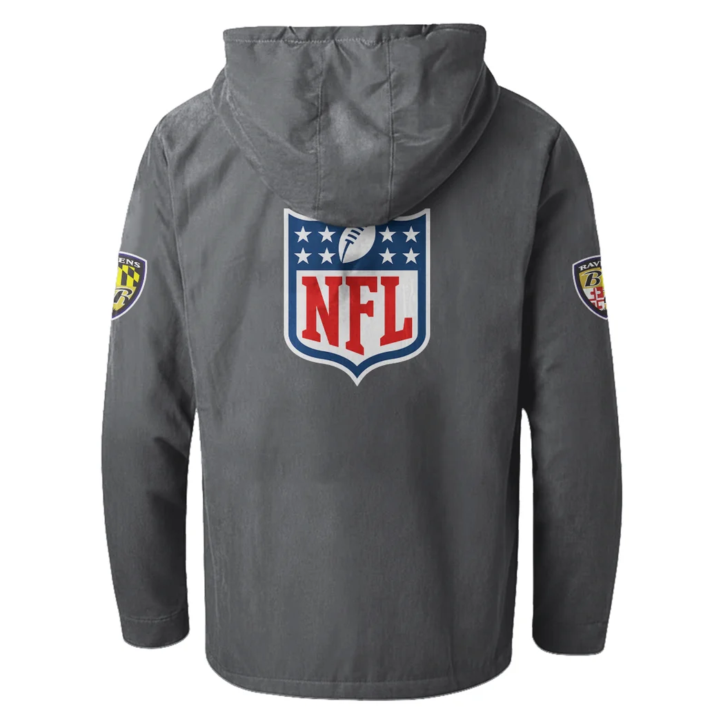 Game Day Fliers Flannel Hoodie, Stadium Ready Flannel Hoodie HVN1461BR - Gray - Image 3