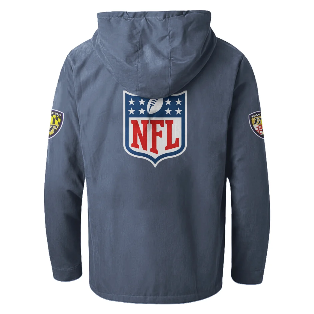 Game Day Fliers Flannel Hoodie, Stadium Ready Flannel Hoodie HVN1461BR - Navy Blue - Image 3