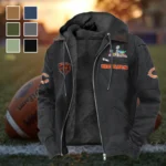 Fan Cubs Squad Flannel Hoodie, Casual Sport Hooded Flannel HVN1461CB - Black