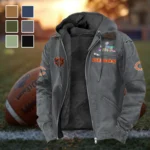Fan Cubs Squad Flannel Hoodie, Casual Sport Hooded Flannel HVN1461CB - Gray