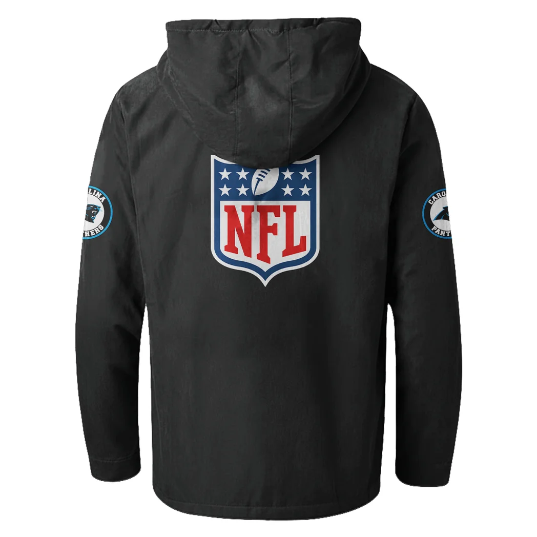 Queen City Squad Flannel Hoodie, Team Spirit Flannel Hoodie HVN1461CP - Black - Image 3