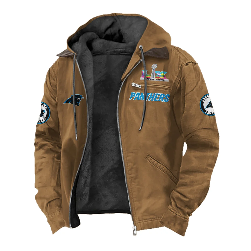Queen City Squad Flannel Hoodie, Team Spirit Flannel Hoodie HVN1461CP - Camel - Image 2