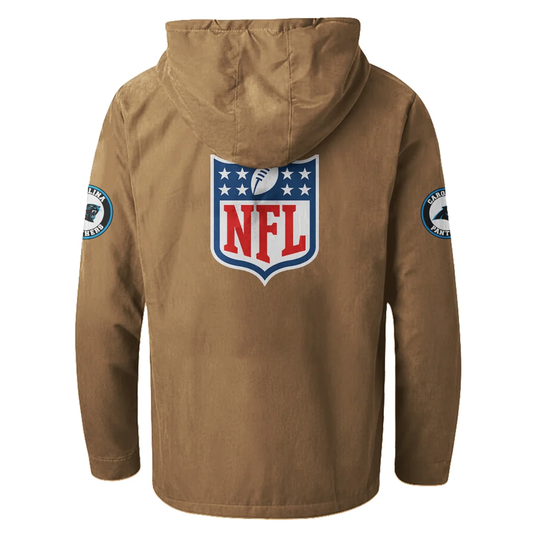 Queen City Squad Flannel Hoodie, Team Spirit Flannel Hoodie HVN1461CP - Camel - Image 3