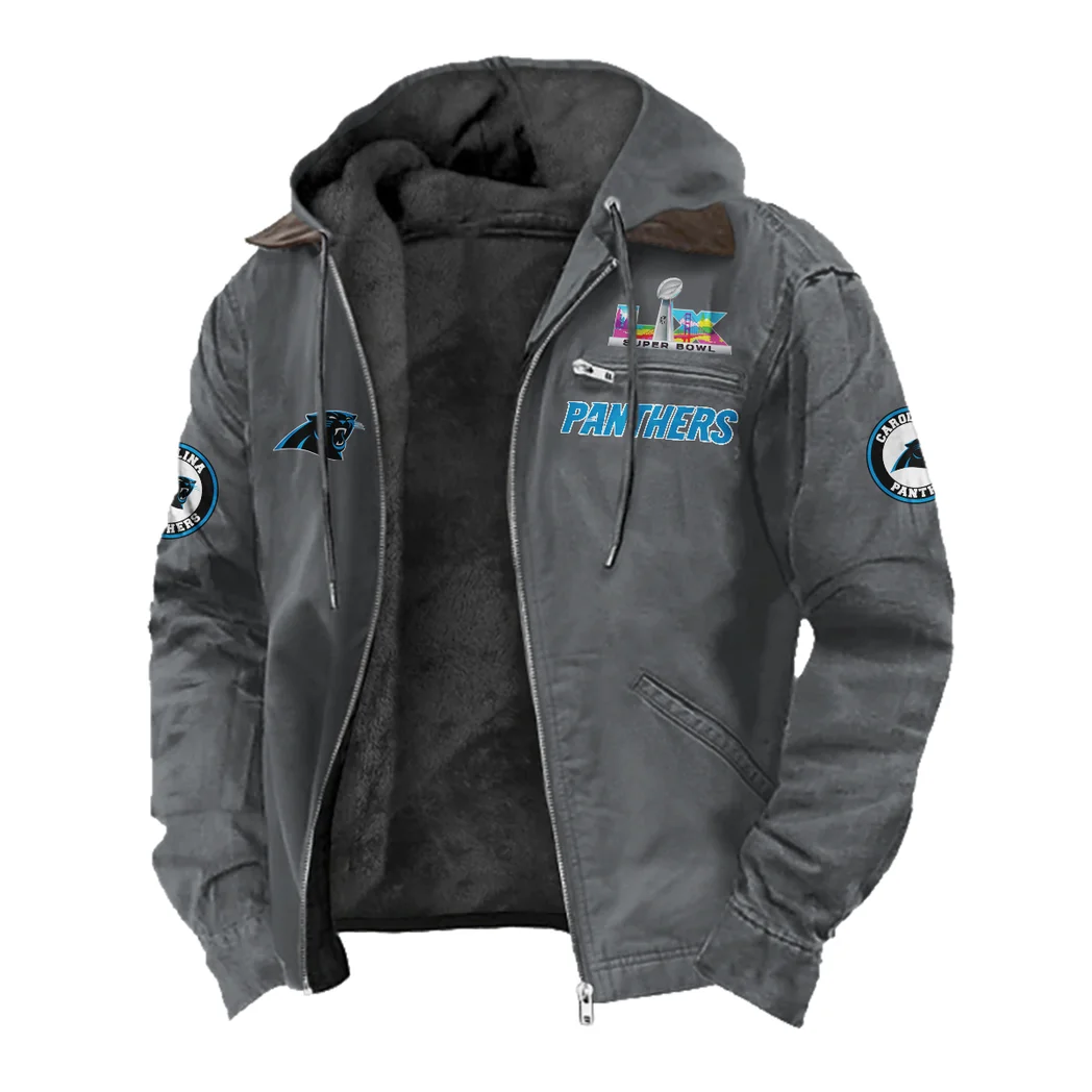 Queen City Squad Flannel Hoodie, Team Spirit Flannel Hoodie HVN1461CP - Gray - Image 2