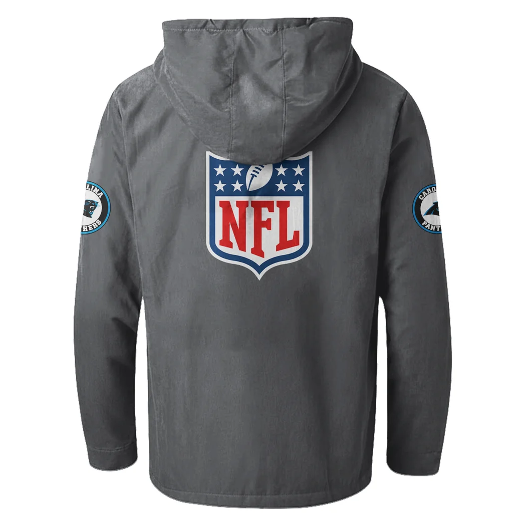 Queen City Squad Flannel Hoodie, Team Spirit Flannel Hoodie HVN1461CP - Gray - Image 3