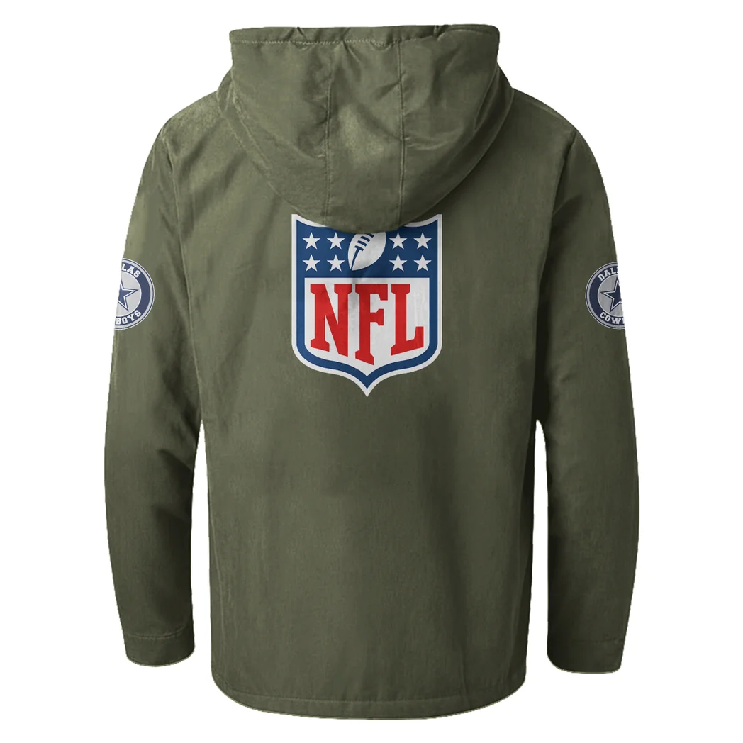 Match Day Stars Flannel Hoodie, Warm Fan Flannel Hoodie HVN1461DC - Green - Image 3
