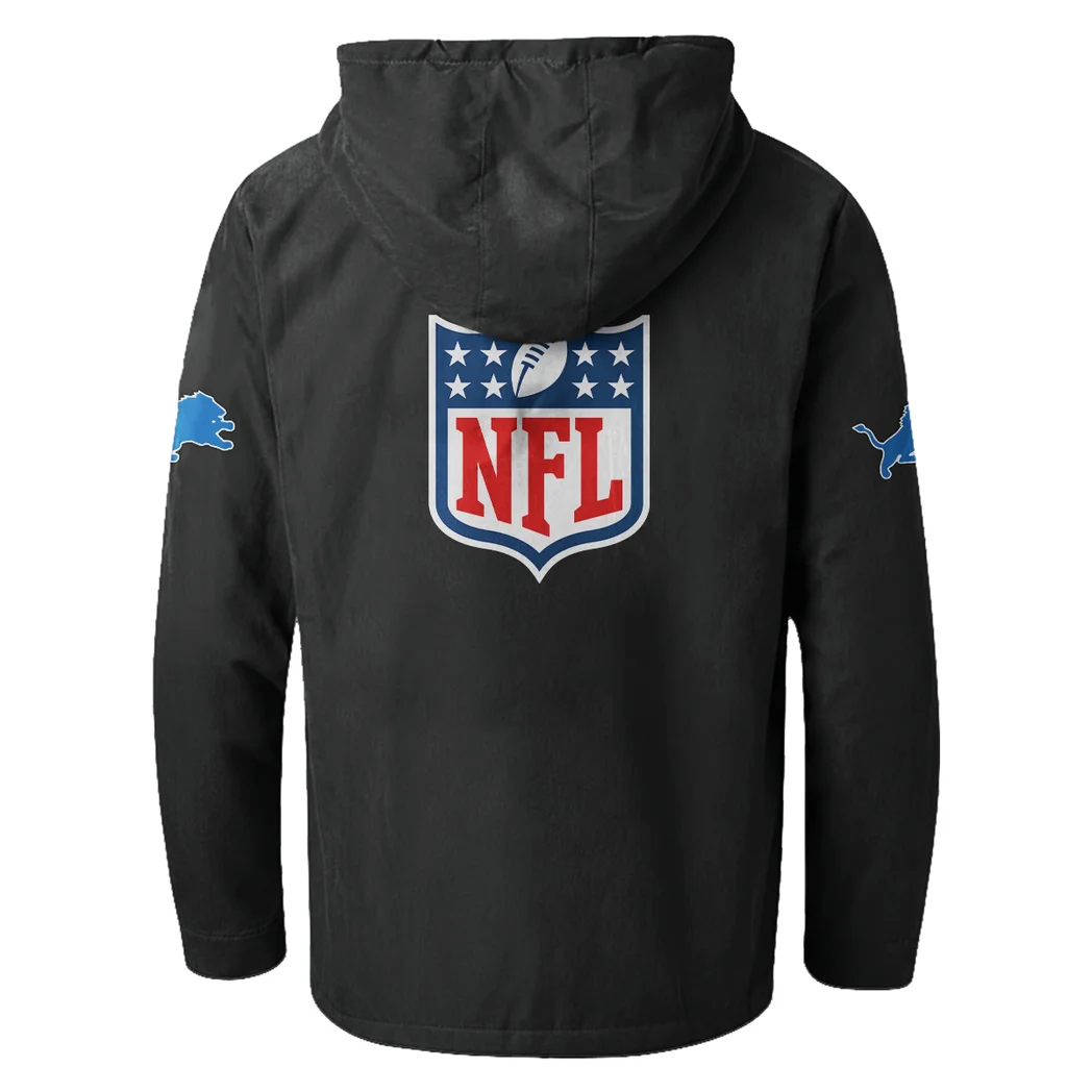 Football Lion Crew Flannel Hoodie, Cold Game Day Hoodie HVN1461DL - Black - Image 3