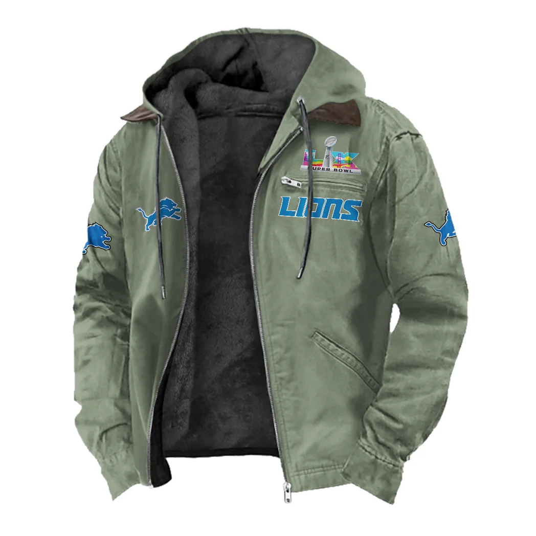 Football Lion Crew Flannel Hoodie, Cold Game Day Hoodie HVN1461DL - Light Green - Image 2