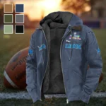 Football Lion Crew Flannel Hoodie, Cold Game Day Hoodie HVN1461DL - Navy Blue