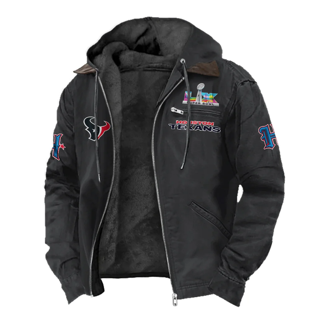 Blue Pride Flannel Hoodie, Athletic Lifestyle Fan Hoodie HVN1461HT - Black - Image 2