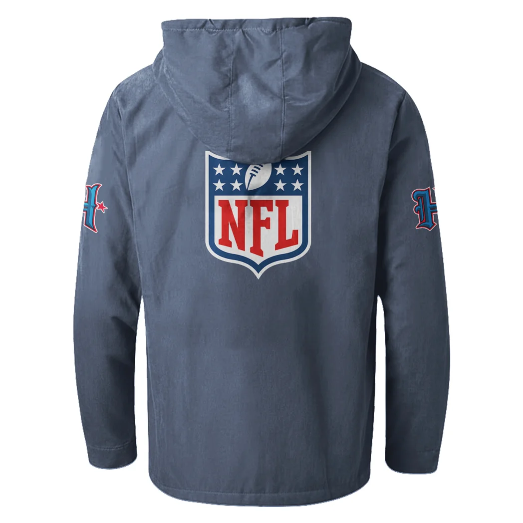 Blue Pride Flannel Hoodie, Athletic Lifestyle Fan Hoodie HVN1461HT - Navy Blue - Image 3