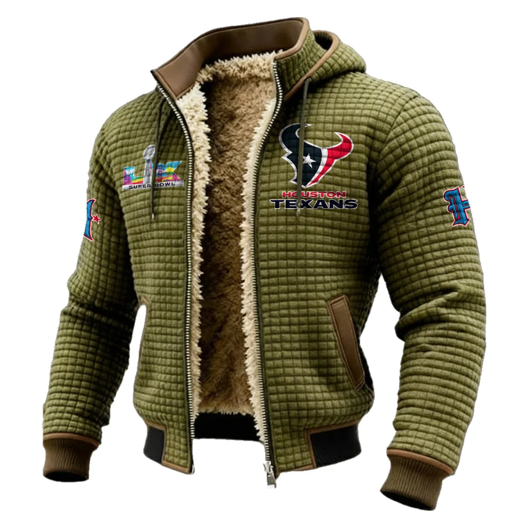 Blue Pride Fleece-Lined Hooded Jacket, Wind-Blocker Insulated Hoody HVN1461HT - Green - Image 2