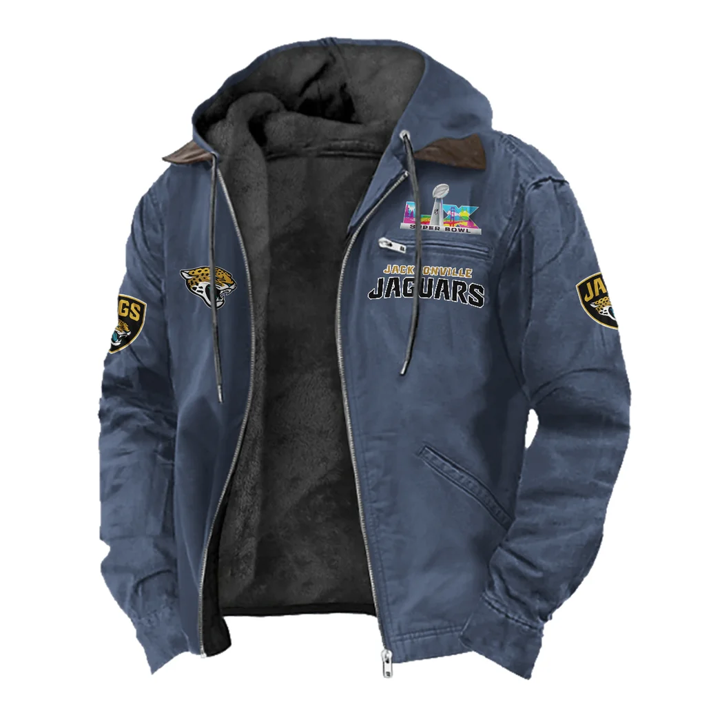 Midnight Sparks Flannel Hoodie, All-Season Fan Hoodie HVN1461JJ - Navy Blue - Image 2