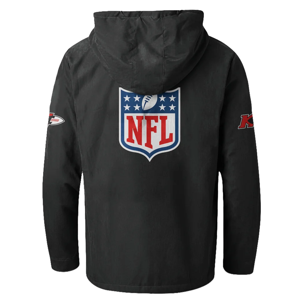 Game Day Squad Flannel Hoodie, Bold Supporter Flannel Hoodie HVN1461KC - Black - Image 3