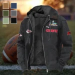 Game Day Squad Flannel Hoodie, Bold Supporter Flannel Hoodie HVN1461KC - Black